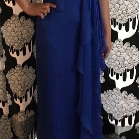 Gorgeous Tadashi Shoji  Iridescent Blue Evening Gown 8 - Picture 5 of 12
